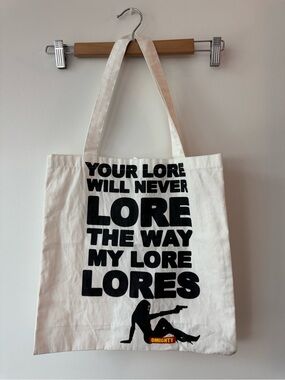 Y2K Aesthetic O-Mighty "Your Lore" Graphic Canvas Tote Bag White